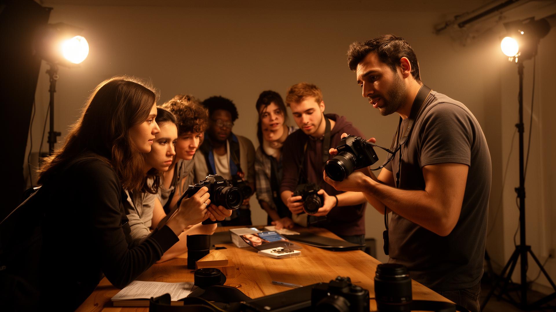 Photography workshop in session