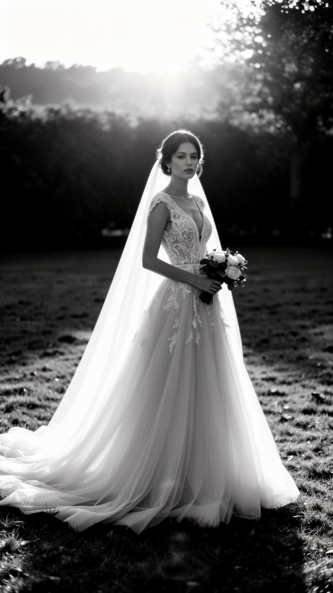 Cinematic bridal portrait at golden hour